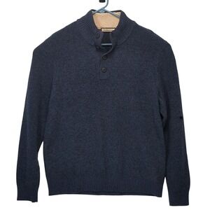 G.H.‎ Bass & Co. Mens XL Cardigan Sweater Blue Button Up Sherpa Collar Knit